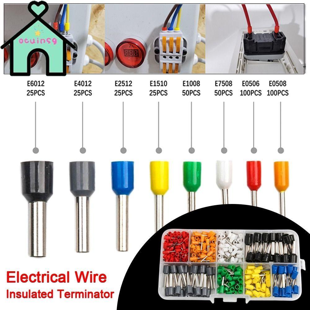OTUINSG 300/400/700PCS Tube Terminal สายไฟกล่อง E4012 E2512 E6012 E1510 ฉนวน Terminator