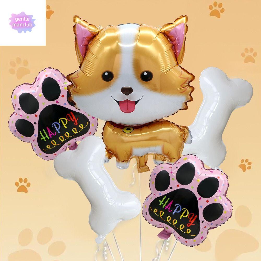 GENTLEMANCLUB บอลลูนฟอยล์, อลูมิเนียมฟอยล์สุนัขกระดูกสุนัขบอลลูน, อุปกรณ์ตกแต่งงานปาร์ตี้ Creative P