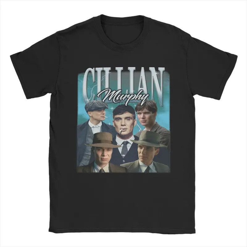 เสื้อยืดผู้ชาย Cillian Murphy ลายแปลกใหม่ ผ้าฝ้าย แขนสั้น คอกลม เสื้อผ้าของแท้