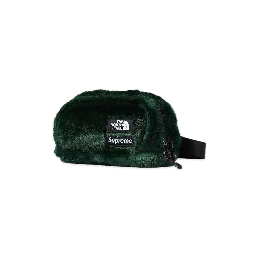 Supreme x The North Face Faux Fur Waist Bag Green NM82093I NF0A5G87 Unused