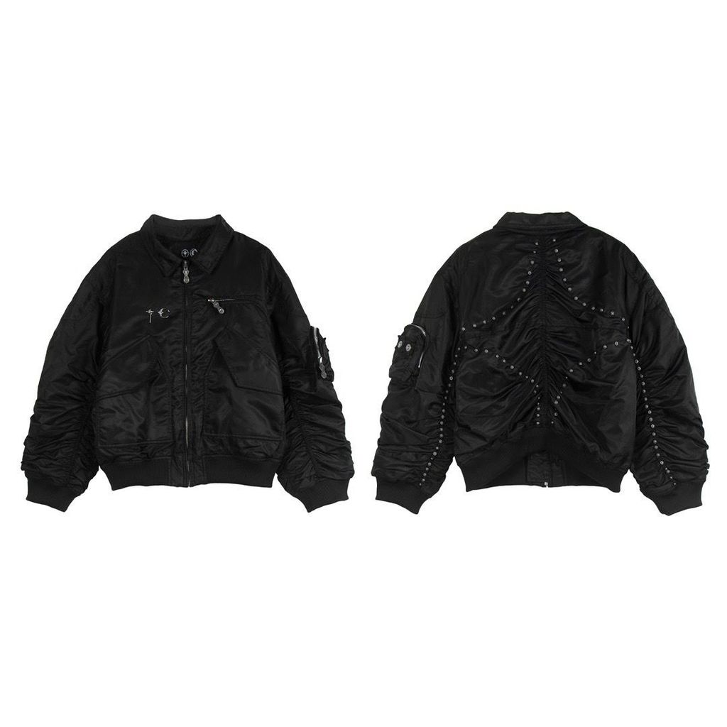Thug club Rivet Quilted Warm Short Jacket Coat