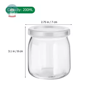 ถ้วยพุดดิ้ง 200ML พร้อมฝากระจก 3PCS ถ้วยพุดดิ้งพร้อมฝาแก้วซีลถ้วยขนมบรรจุภัณฑ์สำหรับโยเกิร์ต Mousse Jelly