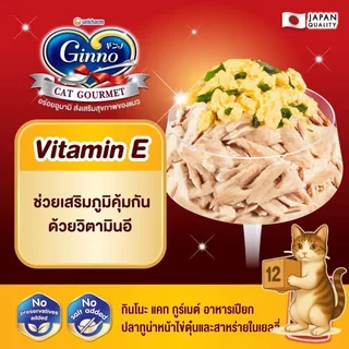 (ยกโหล 12 ซอง) Ginno Premium Wet Cat Food กินโนะ อาหารเปียกแมว ไม่เติมเกลือ เปียกแมว ขนาด 60g