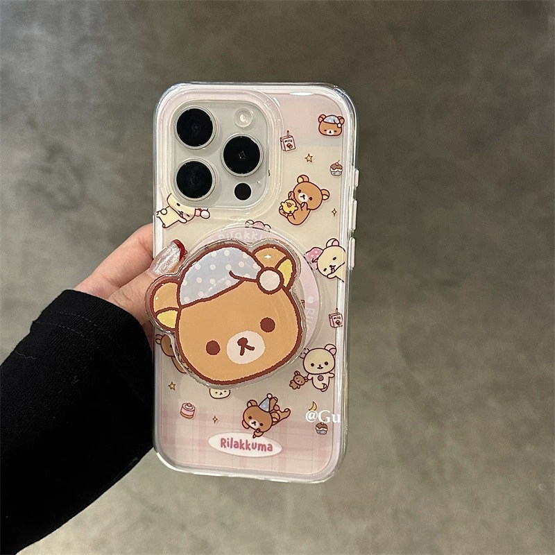 เคส samsung a15 5g เคส samsung a55 5g Strong Magnetic การ์ตูนหมีวงเล็บเหมาะสําหรับ s9 Samsung A55/s2