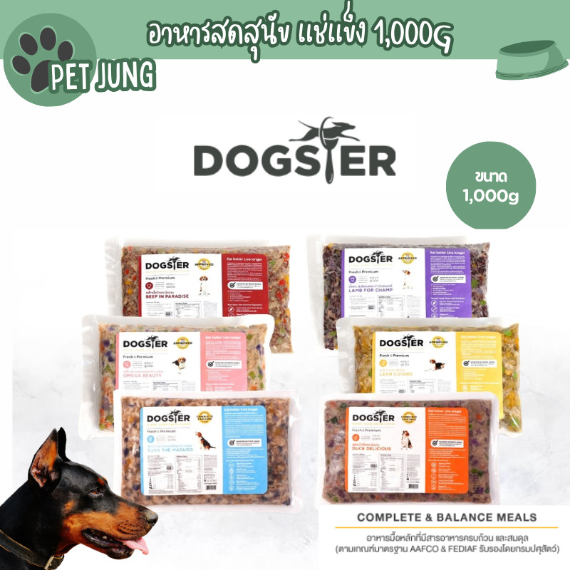 DOGSTER FRESH   อาหารมื้อหลัก ปรุงสดพร้อมทานแช่แข็งสำหรับสุนัข ขนาด 1000g