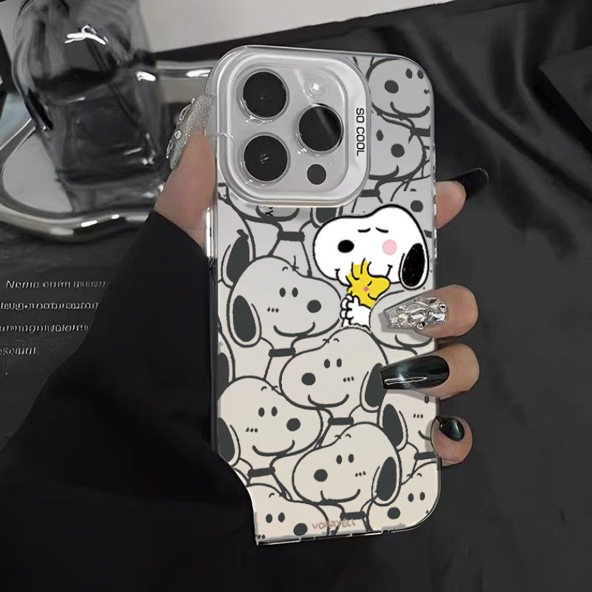 สําหรับ Samsung S26 S24 S23 S22 S21 S25 Plus S25 S24 Ultra S23 S24 S25 S21 S20 FE การ์ตูน Snoopies line Matte กันกระแทกเคสโทรศัพท์ ราคา ถูกที่สุด ดีลบีเคเค แกลเลอรีภาพที่ 5