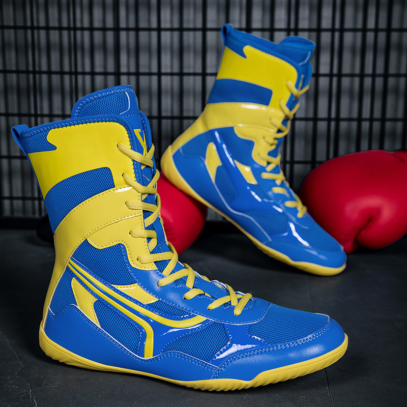 Box Boxing Shoes Mens High-Top Breathable Fighting Competition Sanda Wrestling Shoes Free Fighting L