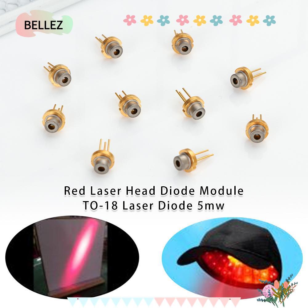 BELLEZ 1/2/5/10 ชิ้นหัวเลเซอร์สีแดง 650nm 2.2 โวลต์ DIY Lab 5MW TO-18 เลเซอร์ไดโอด