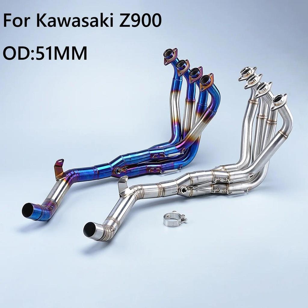 ท่อไอเสียรถจักรยานยนต์แบบสวมท่อกลางไททาเนียมอัลลอยด์เต็มระบบสำหรับคาวาซากิ z900 (ไม่ใช่ Z900 A2 Z900