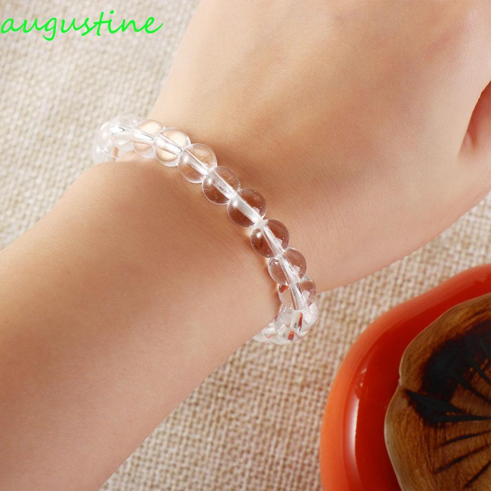 ลูกปัด AUGUSTINE ทรงกลมธรรมชาติคริสตัล ขนาด 8 มม. ของแท้