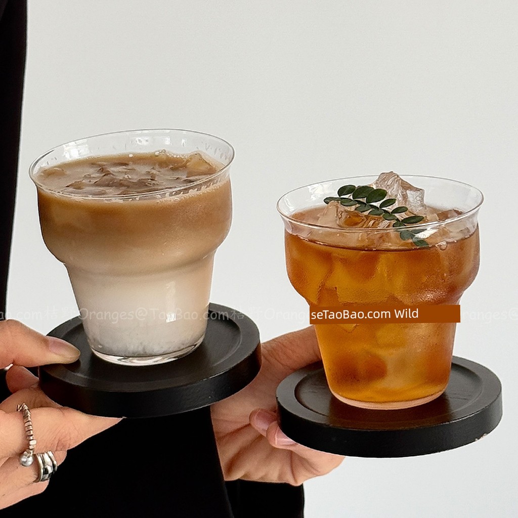 แก้วใส แก้วมัทฉะใส การออกแบบเฉพาะแก้วใส Dirty น้ำแข็งอเมริกันถ้วยสกัดเย็นลาเต้แก้วกาแฟเครื่องดื่ม