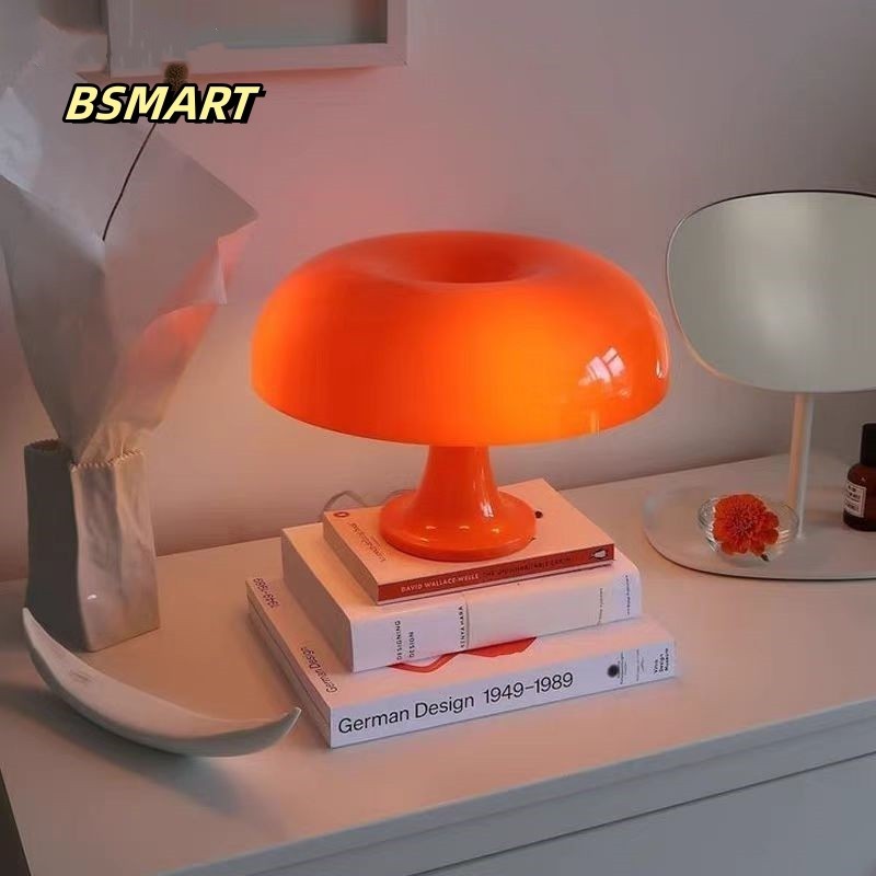 【BSMART】ไฟ LED เห็ดกลางโบราณห้องนั่งเล่นโซฟาห้องนอนไฟตกแต่งคาเฟ่ไฟตกแต่ง (ปลั๊ก USB)