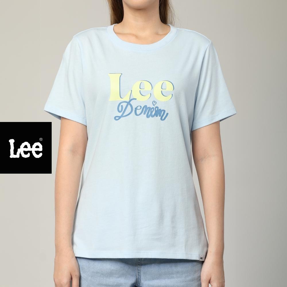 LEE เสื้อยืดแขนสั้นผู้หญิง ทรง Regular รุ่น LE S525WTSSF10 สีฟ้า
