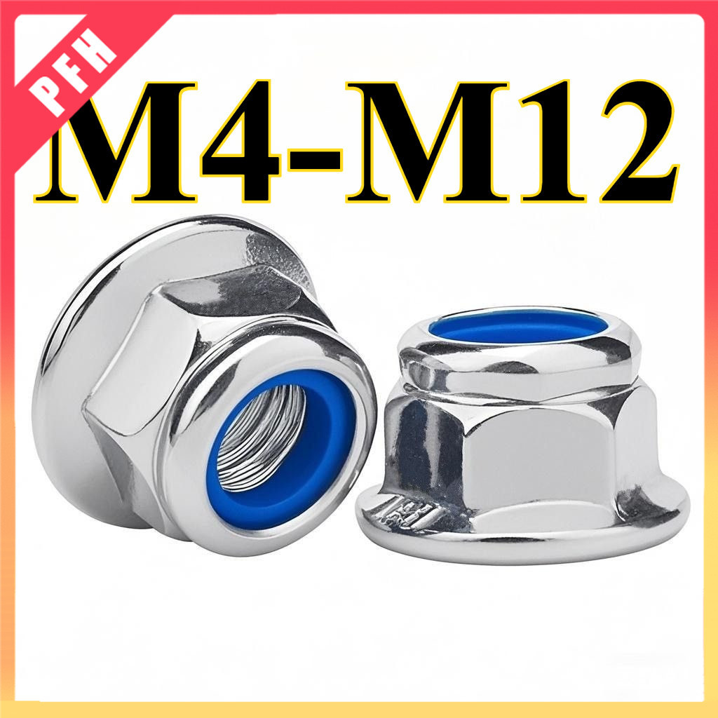 316 สแตนเลสฝาเกลียวหน้าแปลนน็อตล็อคไนลอนพร้อมน็อตล็อคแผ่น M4/M5/M6/M8/M10/M12 [ZH-PFH]