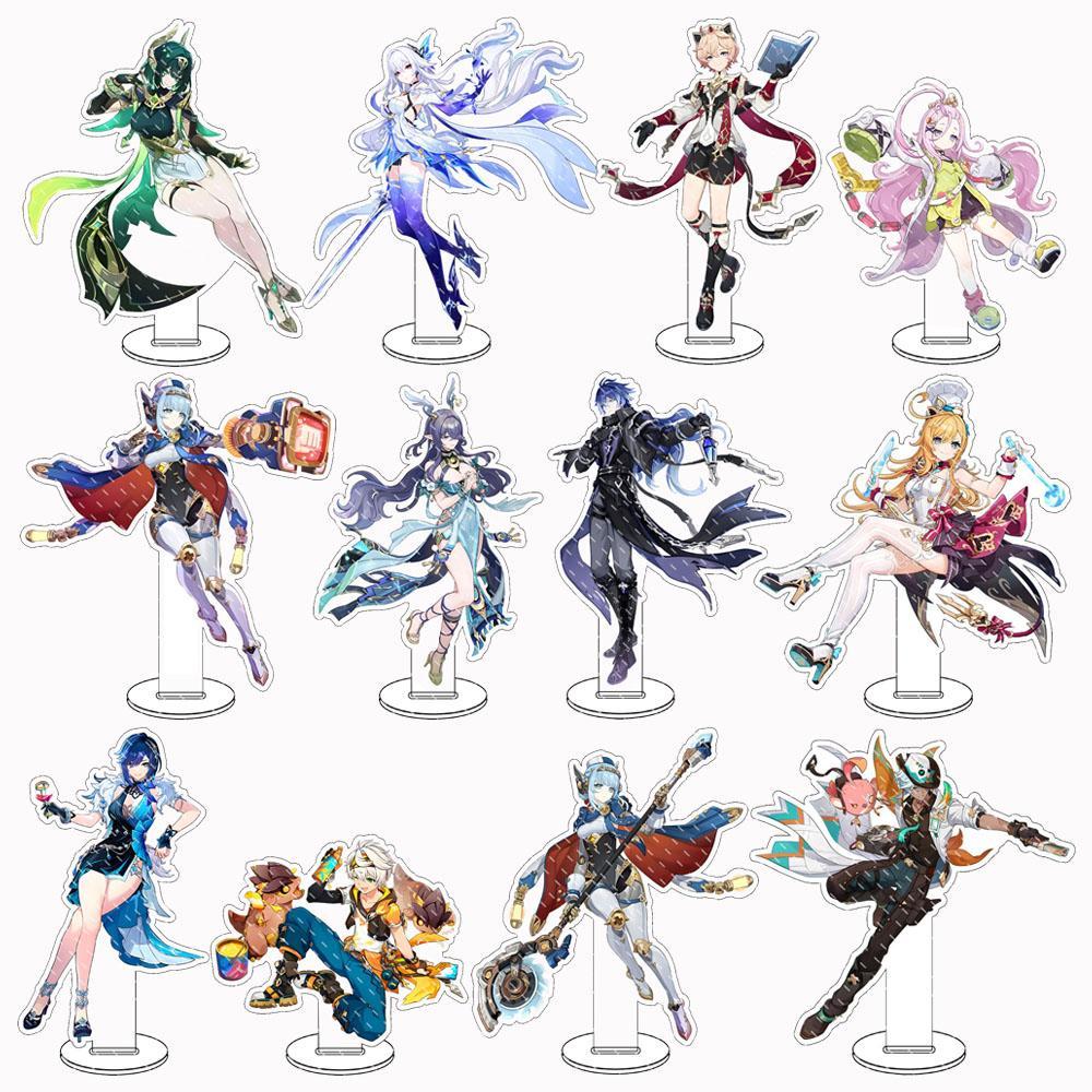Genshin lmpact อะนิเมะรูปอะคริลิค Lauma Flins Aino Ineffa รุ่นแผ่น 1 ชิ้นตกแต่งโต๊ะยืนป้ายเกม