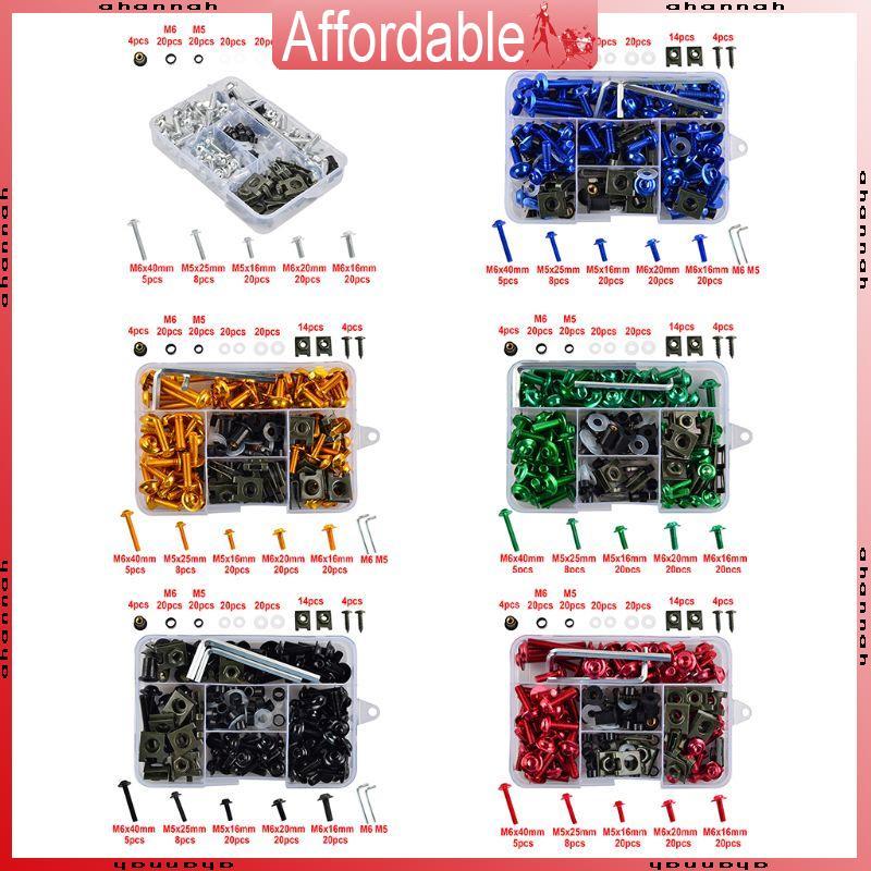 AH 177 ชิ้น Fairing Bolt ชุด CNC โลหะผสม M5 M6 ตัวยึดเหมาะสําหรับ Aprilia สําหรับ fo