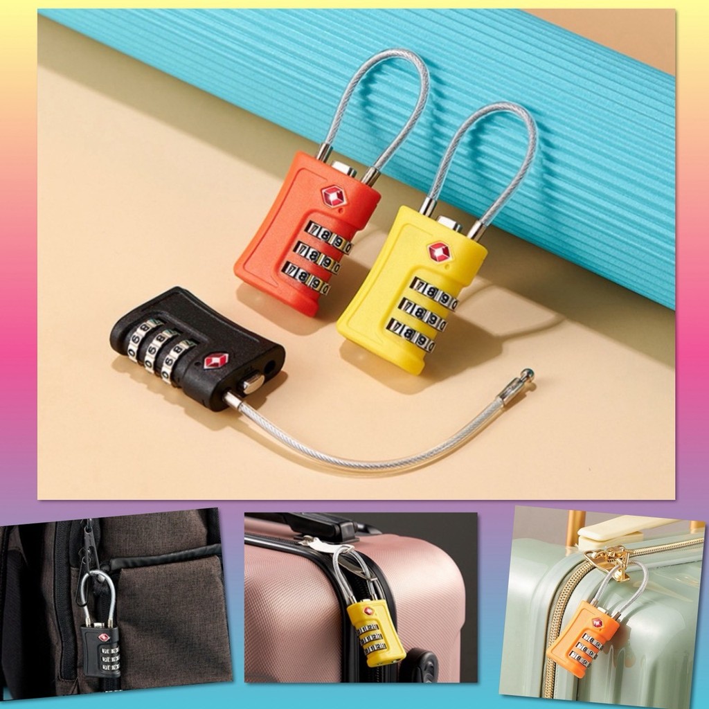 😋 กุญแจรหัส ลวดเหล็ก ล็อครหัส แม่กุญแจ รหัส 3 หลัก TSA ล็อคกระเป๋า เดินทาง กุญแจบ้าน ล็อคบ้าน ตั้งรหัสผ่านได้ 😋