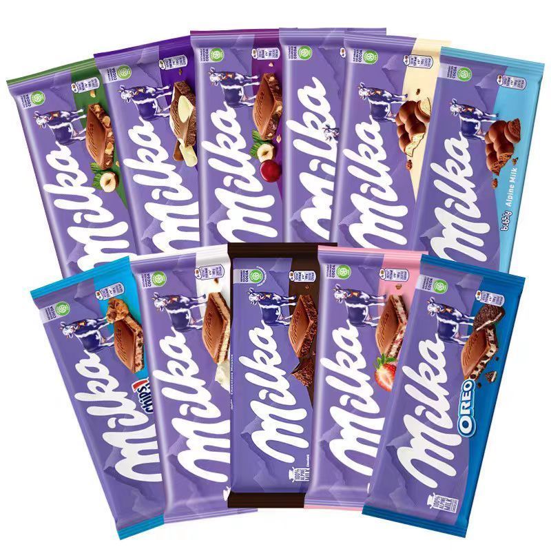 ช็อคโกแลตนําเข้าจากเยอรมนี MILKA MILKA Sandwich Milk Hazelnut Almond Bubble Chocolate ของขวัญวันวาเล