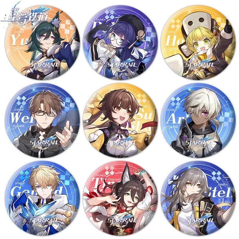 Honkai Star Rail HSR Badge Lapel Pin Anime Badge Firefly Aventurine Dr Ratio Argenti หยกคอสเพลย์อุปก