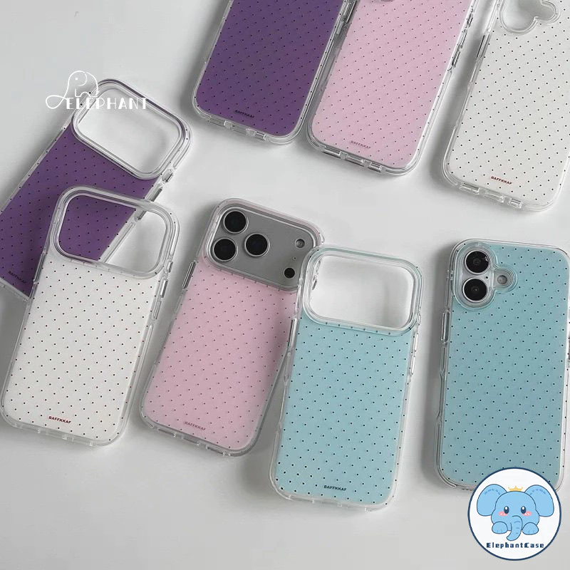 เคสไอโฟน 17 15 13 เคสIMDพื้นขาว ลายจุดสีสดใสฮิต สำหรับ iPhone 13 16 15 17 air 12 14 Pro Max 15 16 14 Plus 15 14 Pro