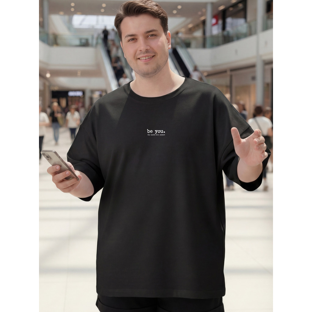 2R263 [AIYOU] Lelaki Baju T เสื้อผู้ชาย Tshirt XL-5XL Crop Top ผู้ชายรอบคอสไตล์เกาหลี Plus ขนาด T-