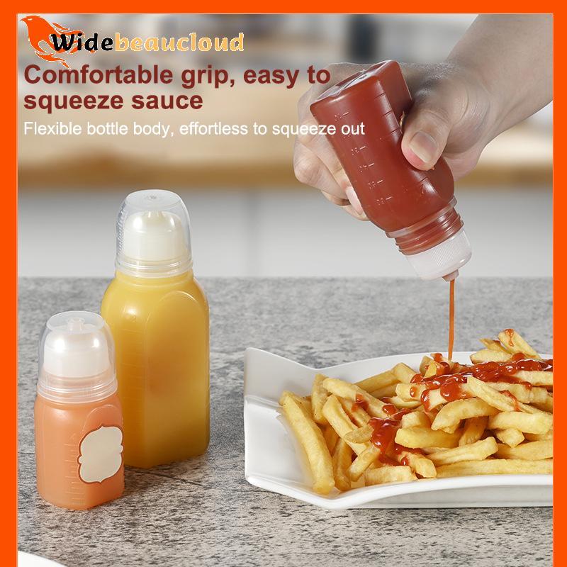 Widebeaucloud 30/60/100ml มินิบีบขวดซอสมะเขือเทศเครื่องปรุงรสขวดซอสน้ําผึ้งมัสตาร์ดสลัด Dressing ซอส