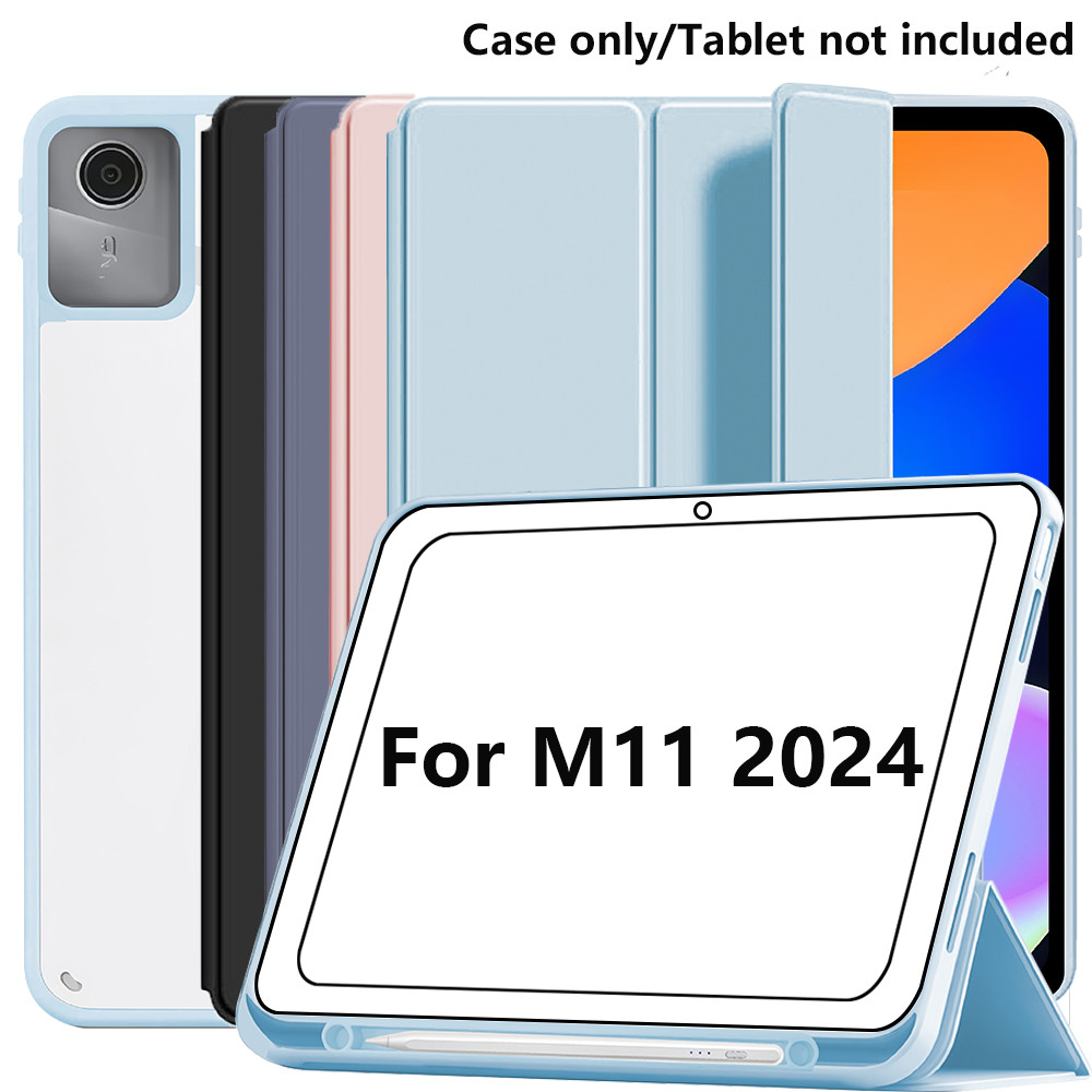 กรณีสมาร์ทสําหรับ Lenovo Tab M11/Tab K11 LTE 11" 2024 TB330FU Xiaoxin Pad 11 2024 Tri-Fold Hard Shel