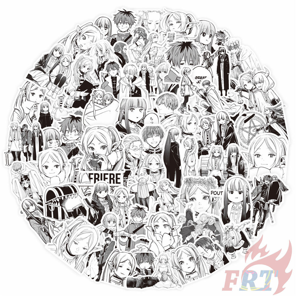 100ชิ้น/เซ็ต ❉ Frieren: Beyond Journeys End Series 02 Classical Black & White Stickers ❉ สติ๊กเกอร์ 