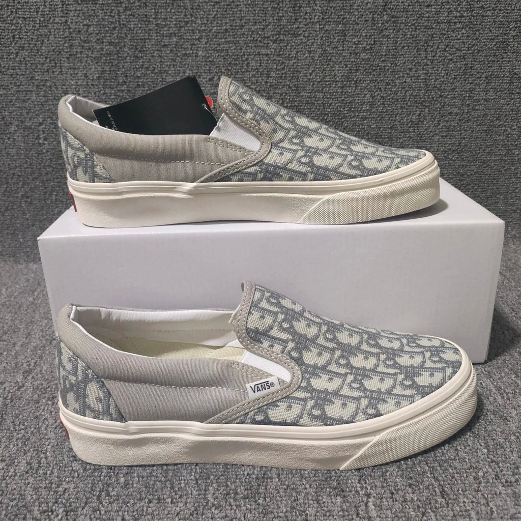 Dior X Vans slip-on Vans Vans Vans Vans Vans Vans รองเท้าผ้าใบสลิปออนรองเท้าขี้เกียจ Vans Vans Low-T
