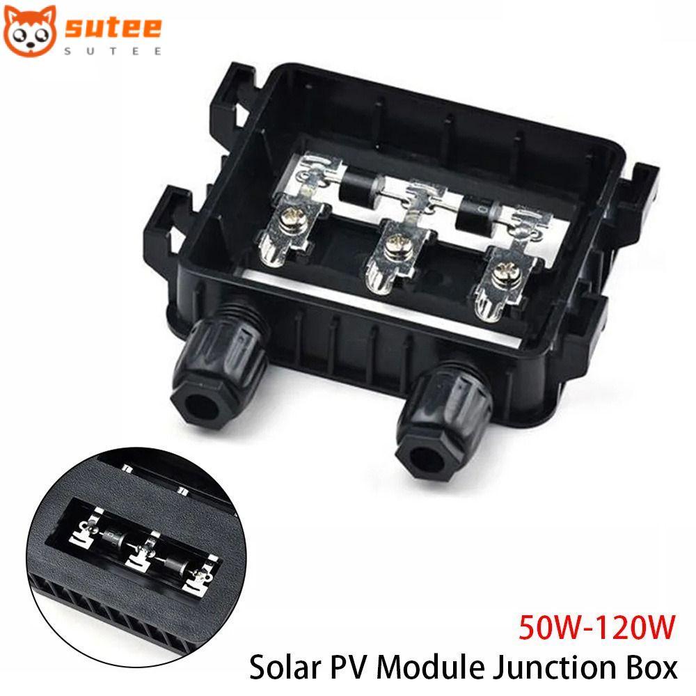 SOTEE 1 ชิ้น PV โมดูลกล่อง, IP65 กันน้ําเครื่องมือทดสอบไฟฟ้ากล่อง,สีดํา 50W-120W 6A สําหรับ 6.5A แผง
