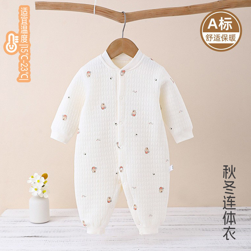 เสื้อผ้าเด็กฤดูใบไม้ผลิฤดูใบไม้ร่วงฤดูหนาวผ้านวม Warm Romper ผู้ชายผู้หญิงชุดนอนเด็กกระชับฐาน Romper