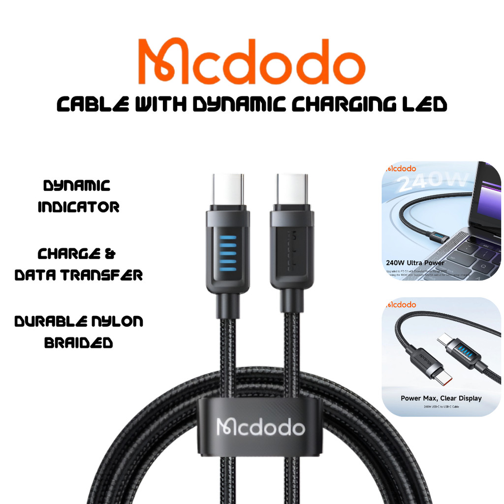 MCDODO CA-035 240W PD USB Data Cable / 240W Super Fast Quick Charging / ทนทานไนลอนถัก