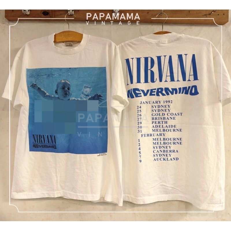 [ NIRVANA ] NEVERMIND Album @1992 เด็กเก็บแบงค์  วินเทจ  เสื้อวง เนอร์วาน่า vintage papamama vintage