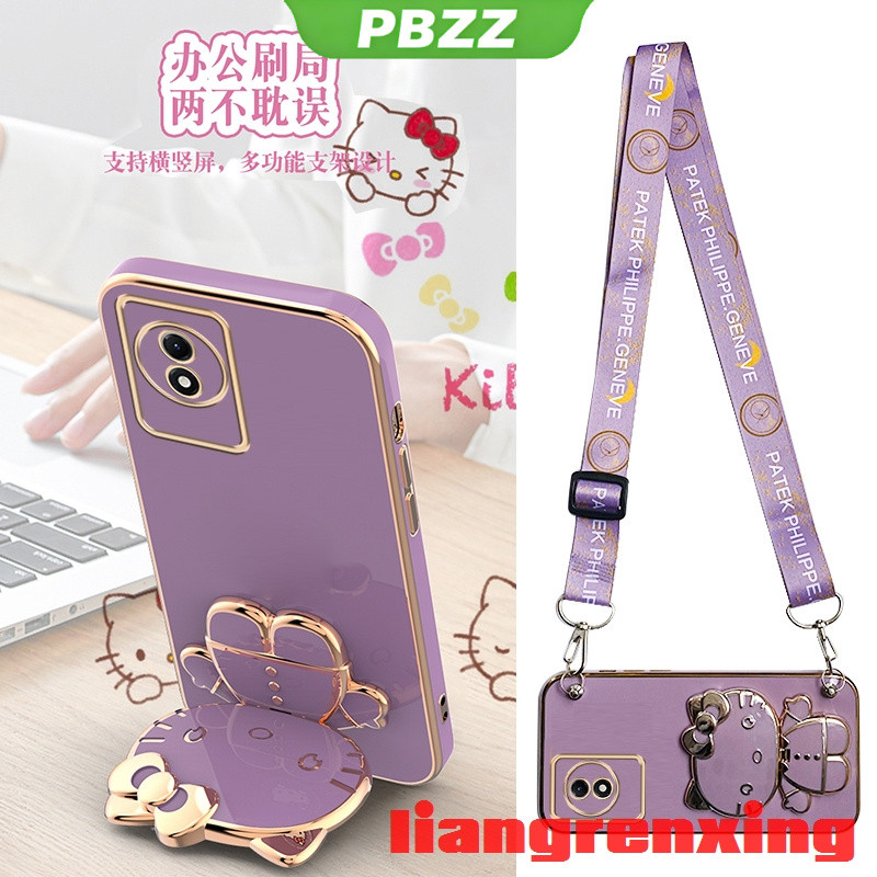 PBZZ เคส vivo Y02 5G 2022 vivo y02t vivo y02a เคสโทรศัพท์มือถือ ซิลิโคนนิ่ม พร้อมสายคล้องคอ สําหรับ 