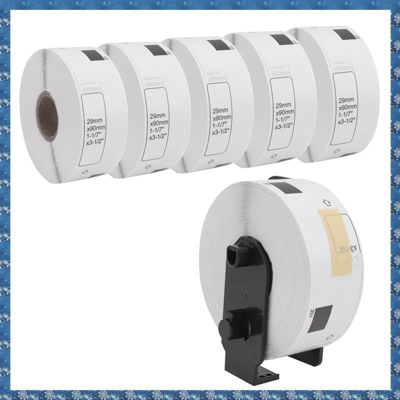 (PGM)6 ม้วนป้ายเข้ากันได้สําหรับ -11201 ป้ายที่อยู่มาตรฐาน 29 มม. x 90 มม. สําหรับ QL-800 QL-810W QL