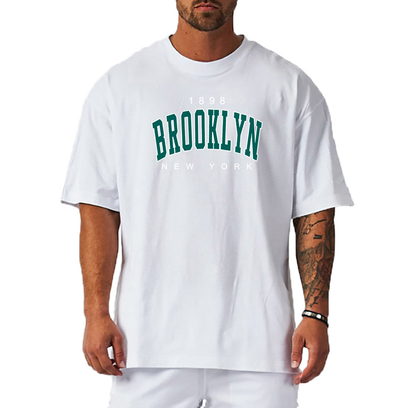 Mens Summer Gym ฟิตเนสเสื้อผ้าเพาะกายขนาดใหญ่เสื้อหลวม Casual Lifestyle สวมใส่เสื้อยืด Streetwear Hi