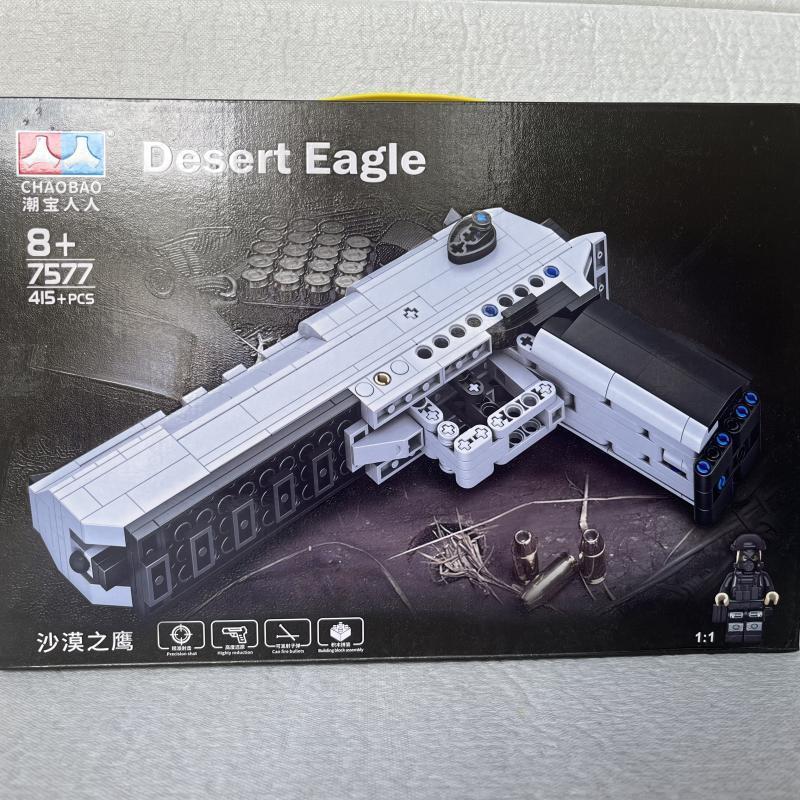 สินค้าใหม่พร้อมสต็อก2025 ใหม่บล็อกตัวต่อจีน Desert Eagle ของเล่น Hand Launchable Boy ประกอบการศึกษาเ