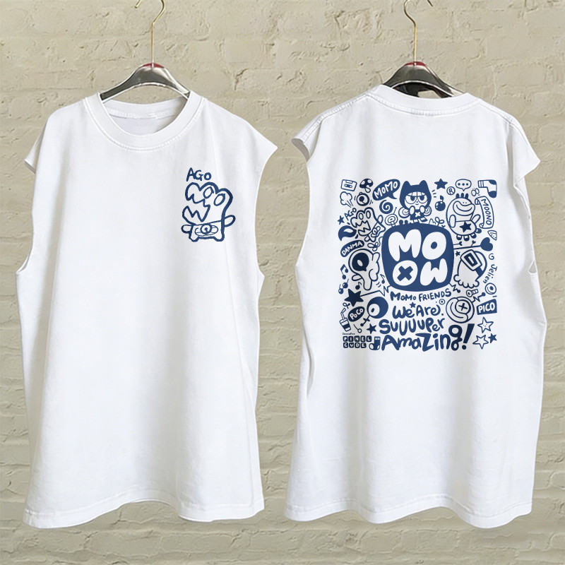 Sea.Tee แขนกุด เสื้อยืด oversize ผ้าCotton 100% เสื้อกีฬา ลายพิมพ์แฟชั่น” MOMO”สบายและนุ่ม ราคา ถูกที่สุด ดีลบีเคเค แกลเลอรีภาพที่ 2