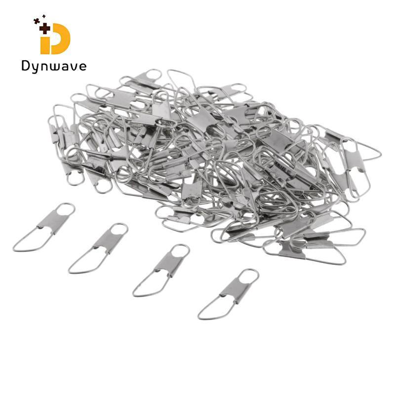 Dynwave 100 ชิ้น Fishing Interlock Snap Safety Snap Fishing Swivels Snap 1.4x0.5 ซม.