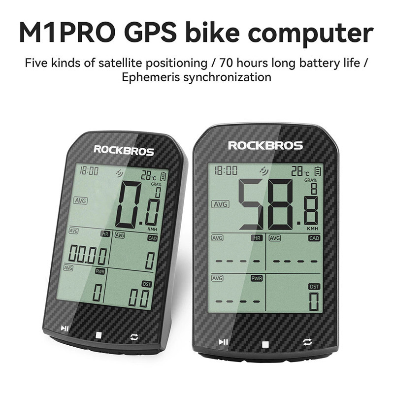 ROCKBROS M1 Pro คอมพิวเตอร์จักรยานไร้สาย สปีดโอมิเตอร์ กันน้ำ IPX6 พร้อม GPS 5.0 สำหรับจักรยาน MTB และเสือหมอบ
