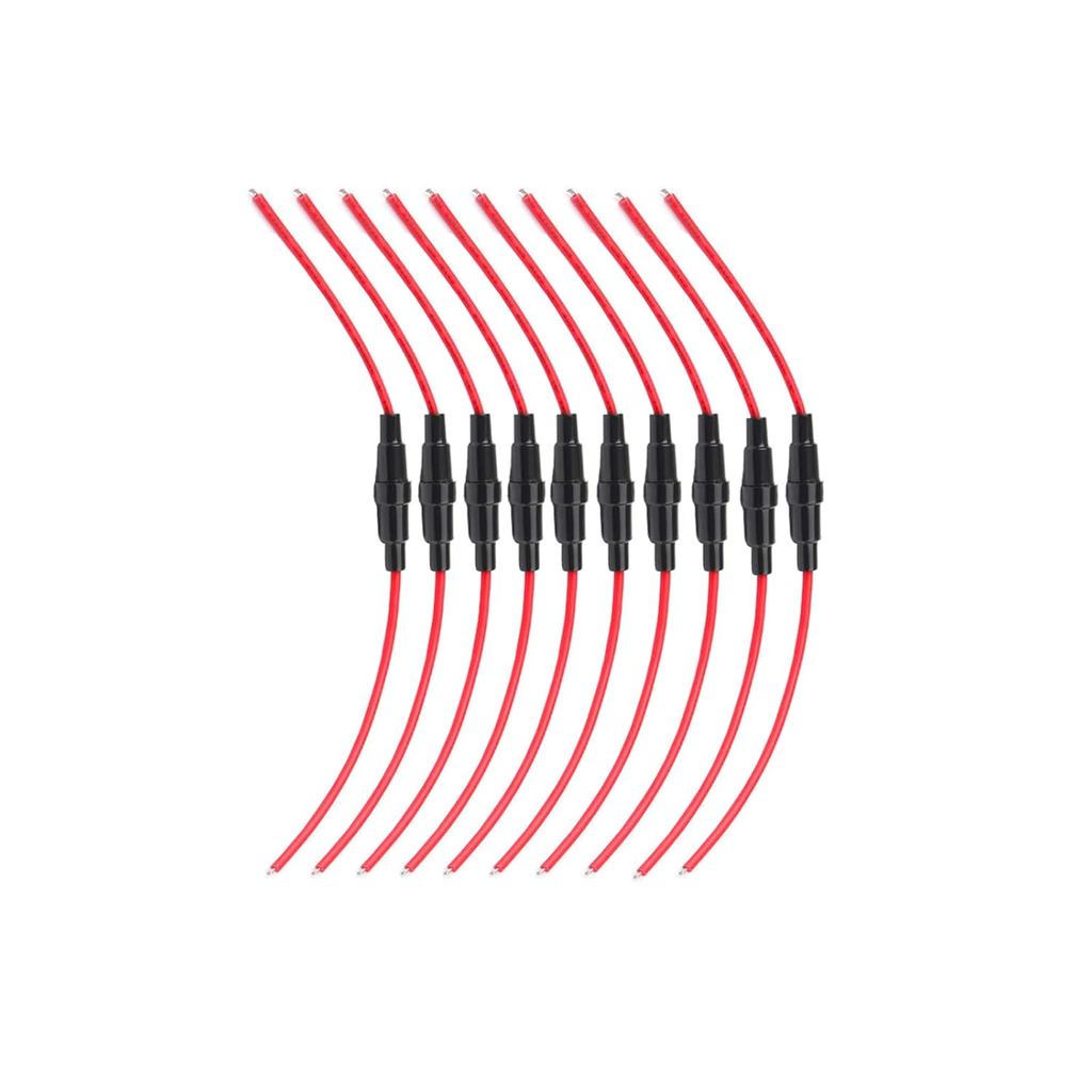 ยานยนต์รถยนต์สกรูอินไลน์ประเภท 5x20 มม. AGC Fuse Holder 16 Awg Wire (Pcak of 10)