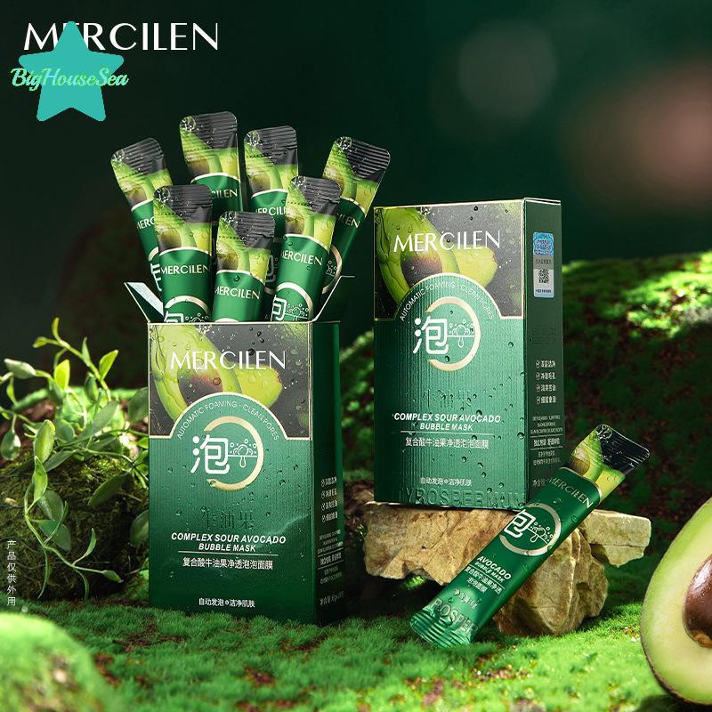 [Sea-t] MERCILEN Compound Acid Avocado Clearing Bubble Mask Refreshing Oil Controling Moisturizing แ