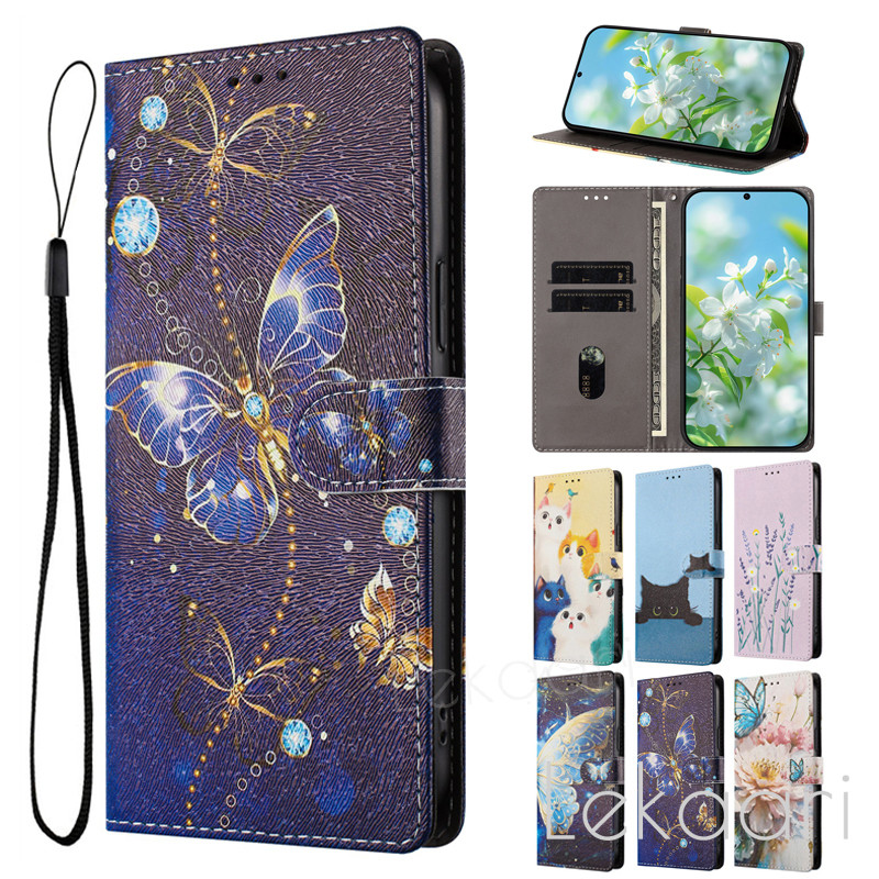 Flip Case สําหรับ Sony Xperia 10 5 1 VII VI V 2025 2024 2023 กระเป๋าสตางค์หนังช่องเสียบการ์ดปลอกทาสี