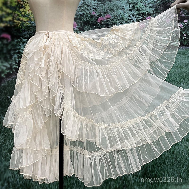 Bai Lace Net op Outer Match Two Summer Match Cover Other Dress Gauze Lotus Leaf Wear Gauze French Sw