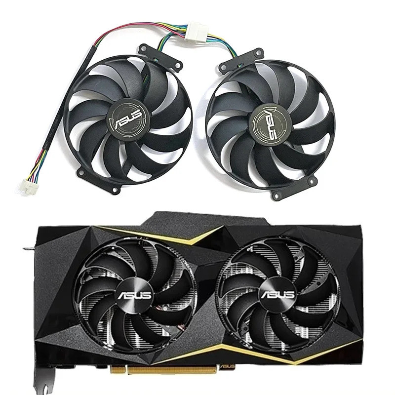 FDC10H12S9-C T129215SU 6PIN DC 12V 0.45A GPU พัดลมสําหรับ ASUS GTX 1660 1660Ti Dual EVO OC RTX2070 ก