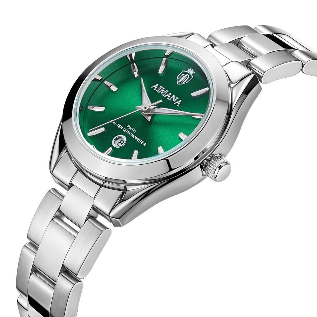 Swiss AIMANA Hippocampus สุภาพสตรีนาฬิกาสายเหล็กนาฬิกาควอตซ์