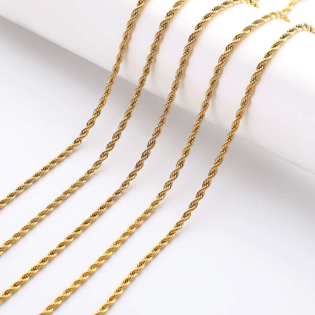 不ida钢真空电麻ดอกไม้ขยายสร้อยคอ不链ไม่จางหาย色钢链条ชายและหญิง潮流 อเนกประสงค์ ตกแต่ง品สแตนเลสสูญญากาศชุบสร้อยคอโซ