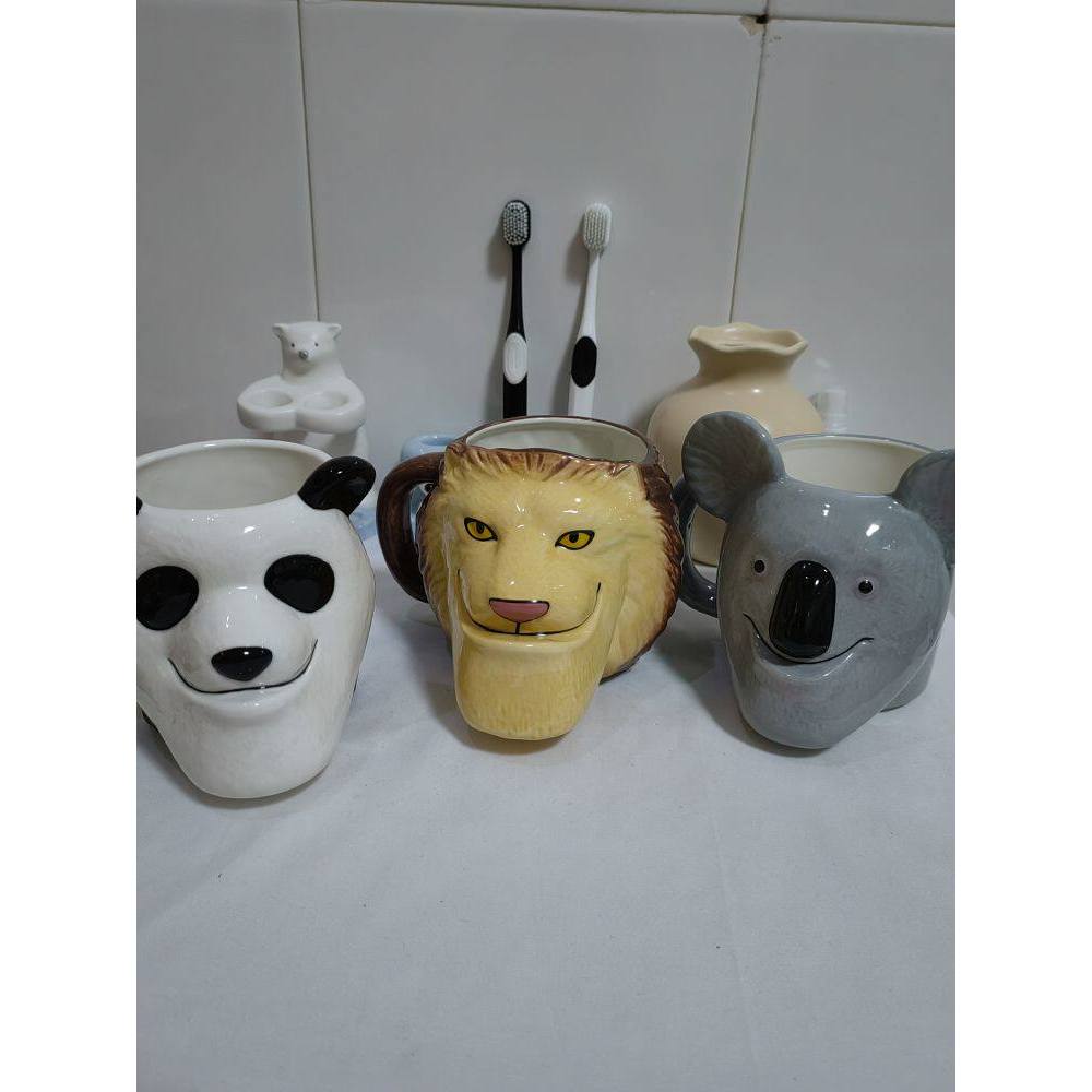 การ์ตูนญี่ปุ่นถ้วยน้ําสัตว์ Lion King Simba ถ้วยถ้วยเซรามิคแก้วสามมิติ Lion Head ถ้วยของขวัญให้