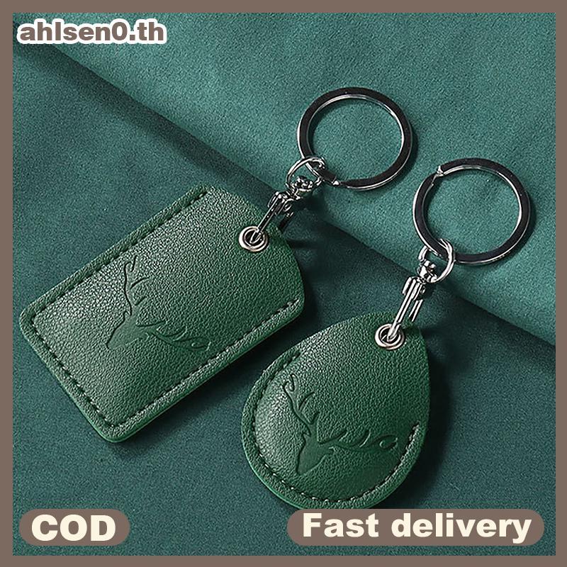 Ahlsen0 1 PC การ์ดสะสมซองหนังพวงกุญแจ Key แหวนประตู Lo Access แท็ก ID Card Case พวงกุญแจ Access Card กระเป๋า th