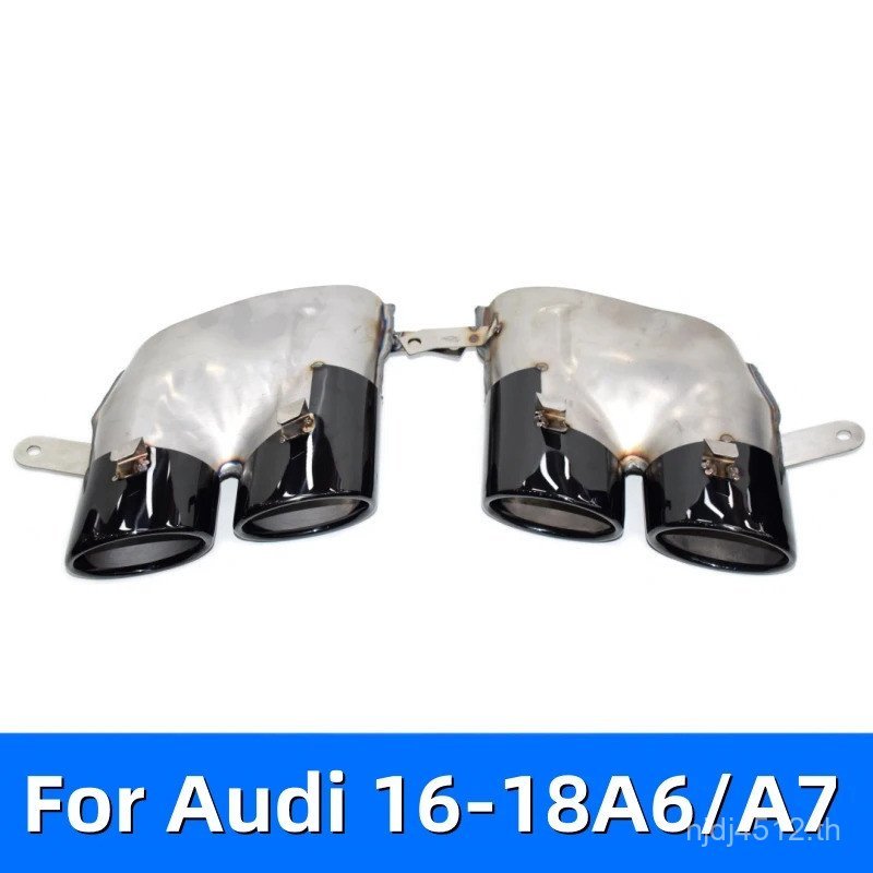 สําหรับ 2016 ถึง 2018 Audi A6 A7 ท่อไอเสีย Tailpipe Conversion S6 S7 4 Outlet กีฬาสแตนเลสสีดํา Tailp